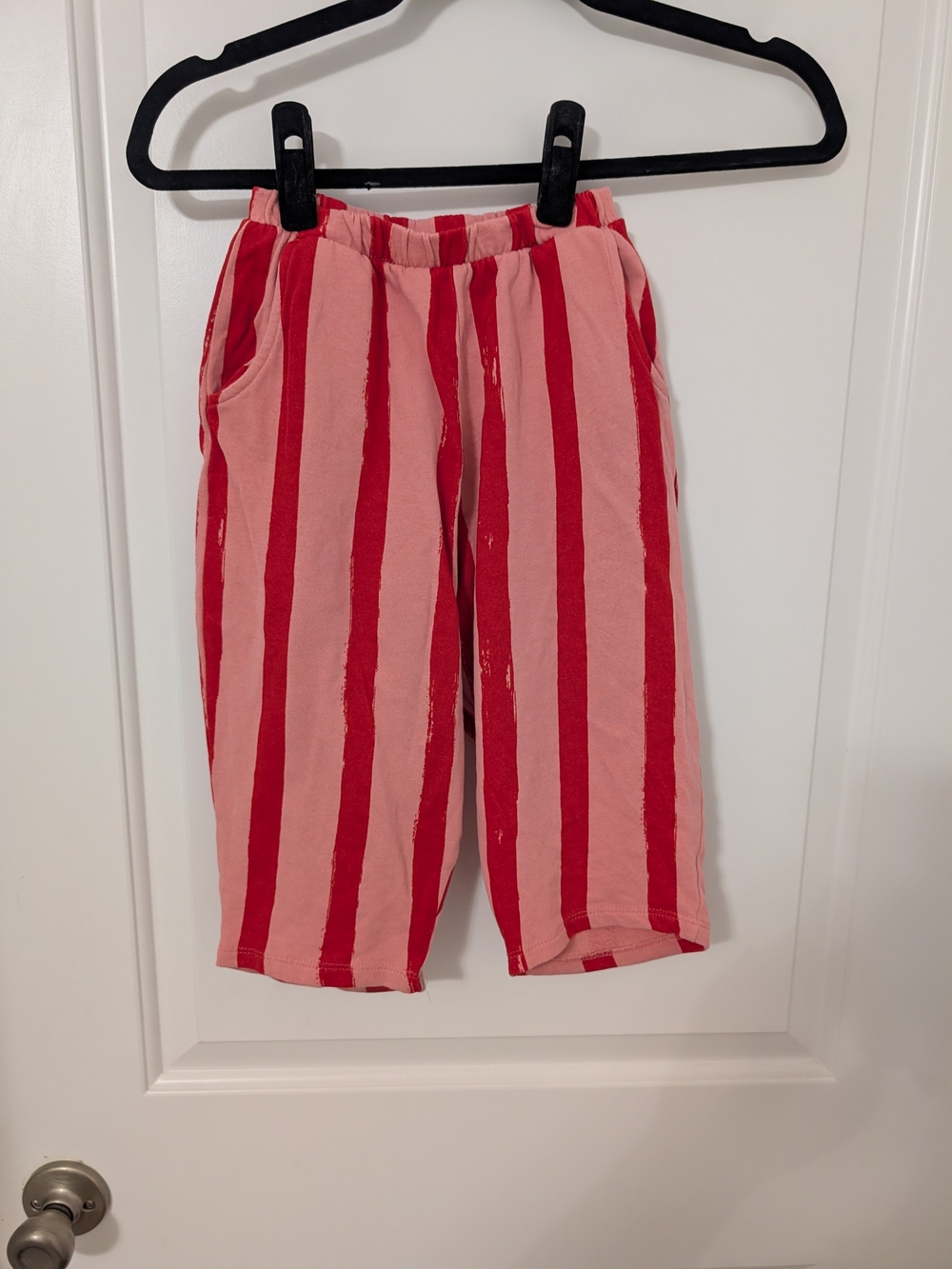 Next Girls 2-3Y Pink Red Stripe Wide Leg Sweatpants Cotton Retro